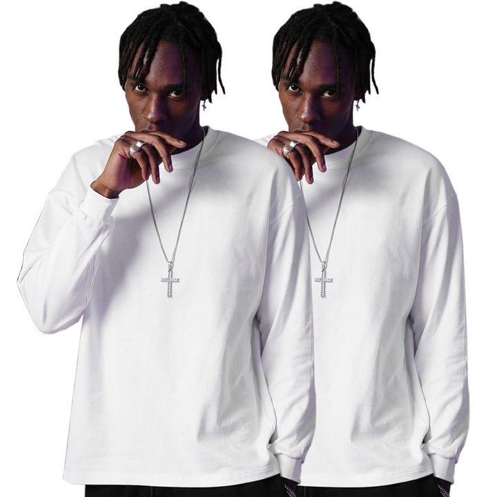 Unisex Oversized Long Sleeve Basic Shirt made of Organic Cotton with Round Neck Mune Fashion