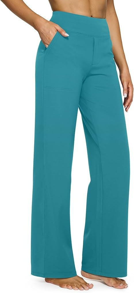Women wide-cut Palazzo pants with high-cut comfort waistband and side pockets Mune Fashion