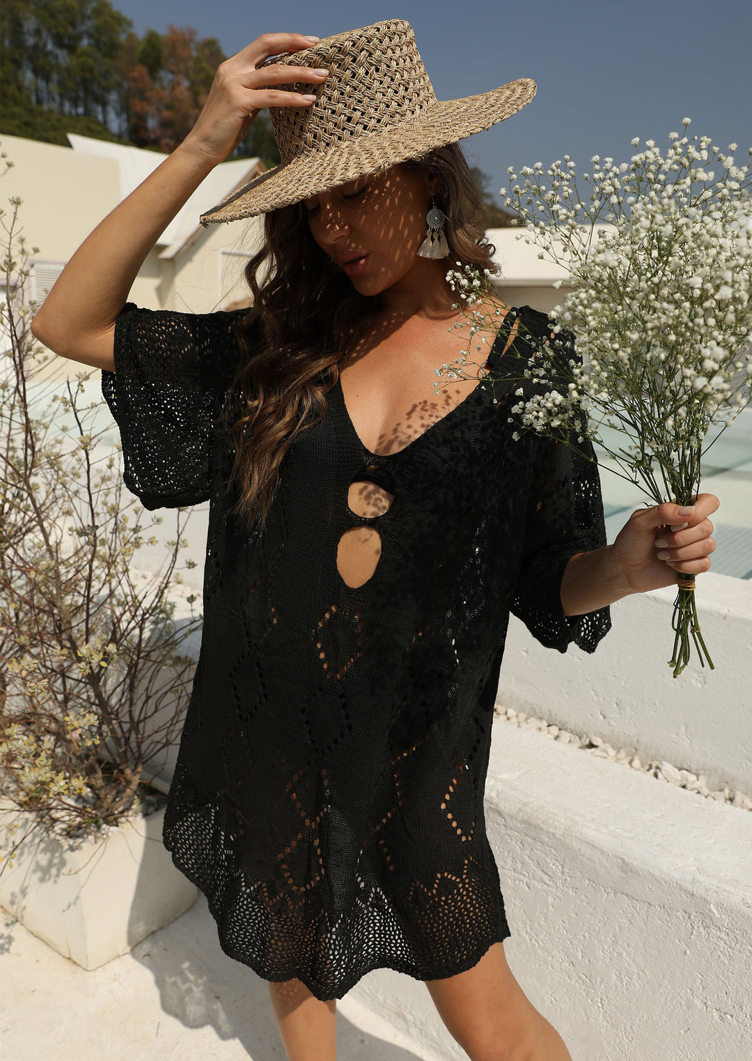 Women's airy crochet beach cover-up Mune Fashion 1779787806