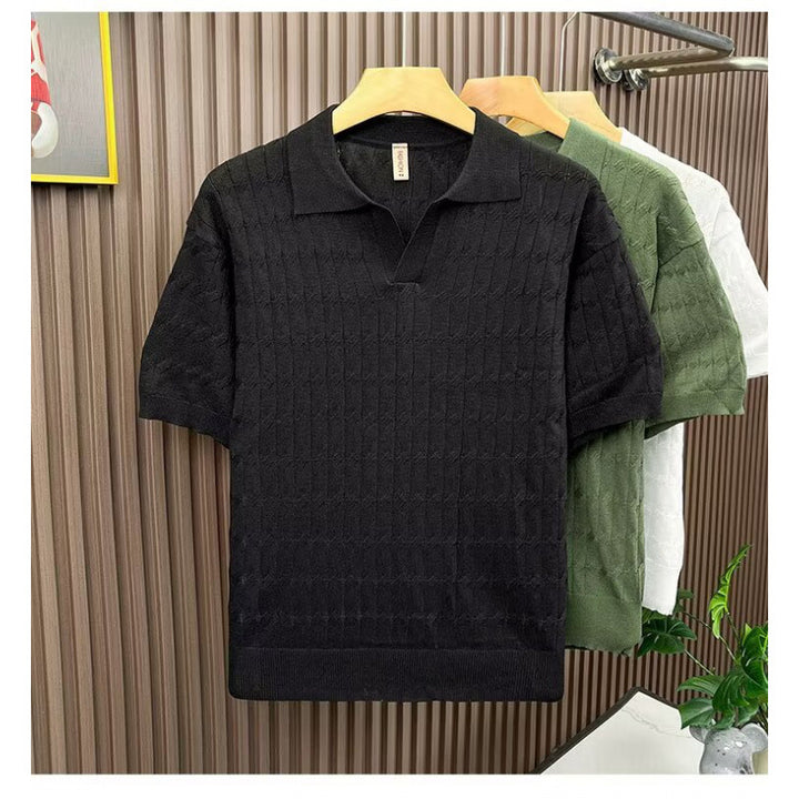 Men's polo shirt with textured pattern Mune Fashion