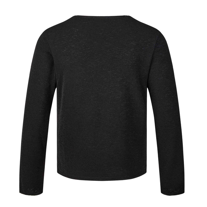 Unisex Long Sleeve Fine Knit Shirt with Crest Print Mune Fashion