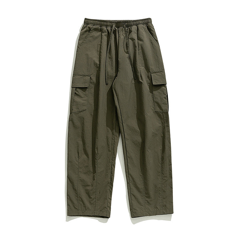 Unisex Locker fit windbreaker cargo pants made of nylon fabric with drawstring waistband Mune Fashion