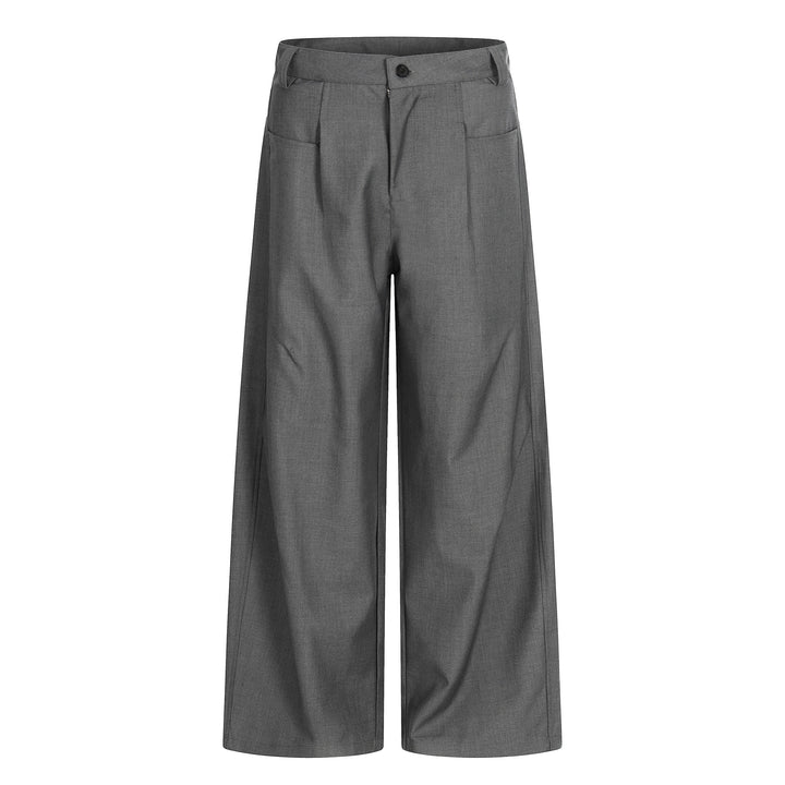 Women's Wide Culotte Pants with Pleats, High Waist and Patch Pockets Mune Fashion