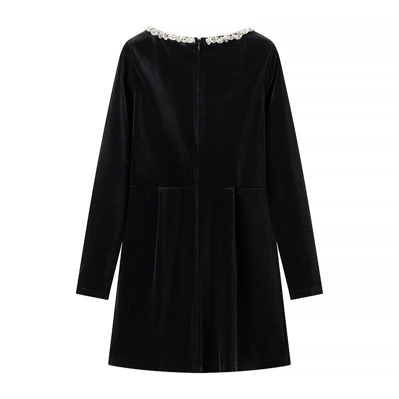 Women Velvet Mini Dress Mune Fashion