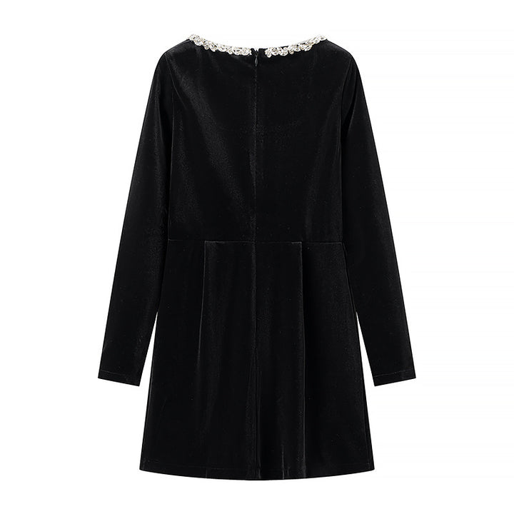 Women Velvet Mini Dress Mune Fashion