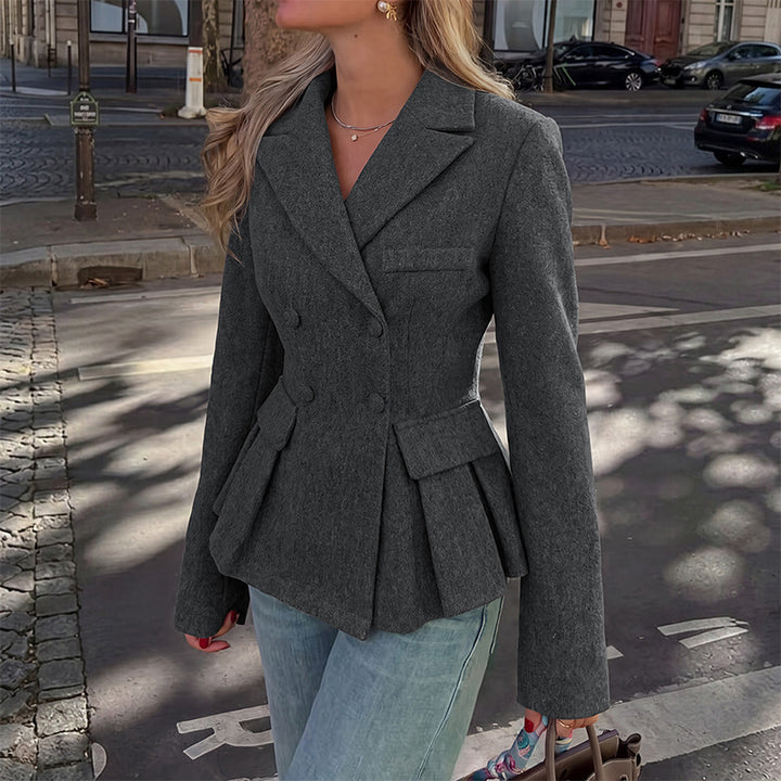 Women's Elegant Blazer with Ruffle Details Mune Fashion