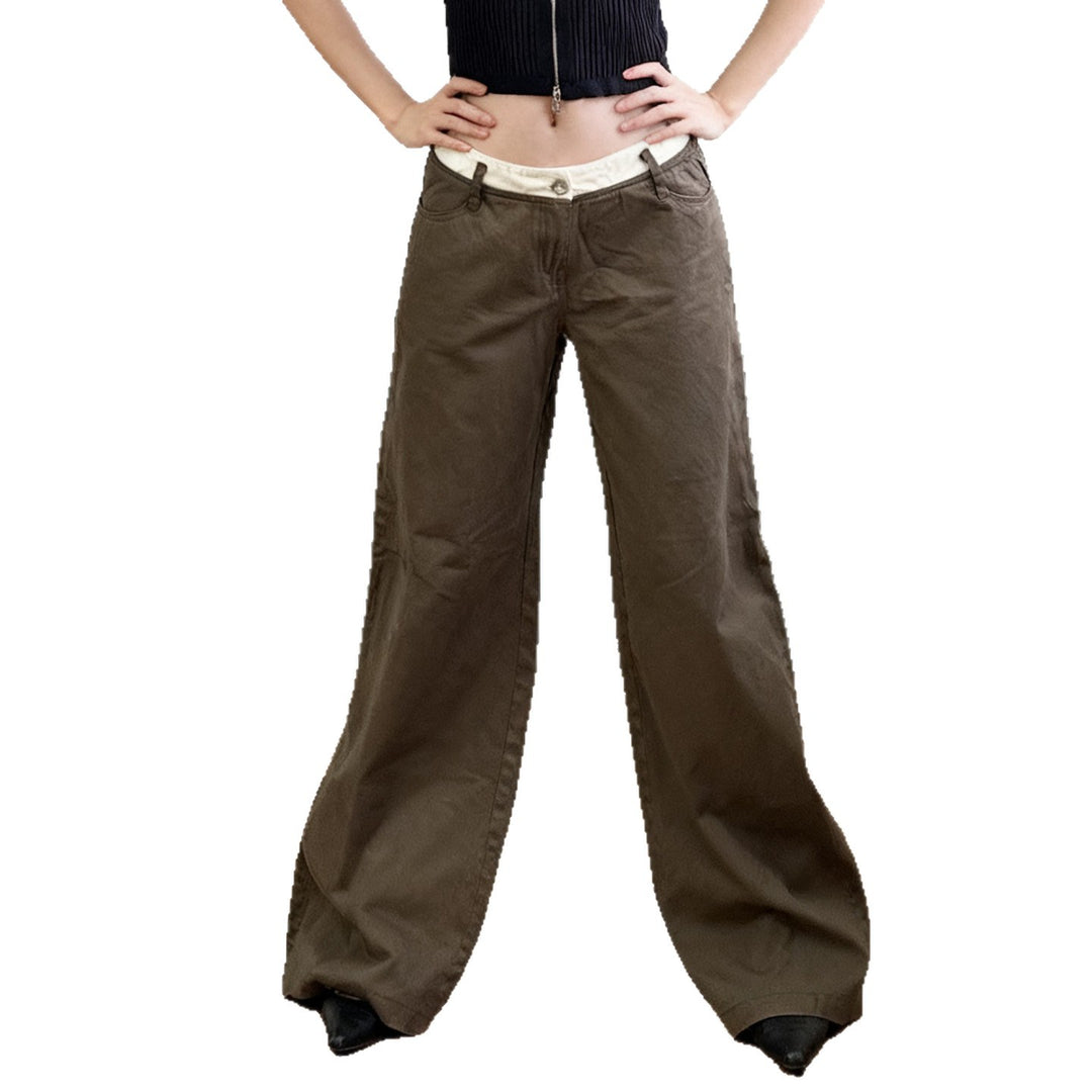 Women nan Highwaist culotte pants with wide leg and contrasting waistband detail Mune Fashion