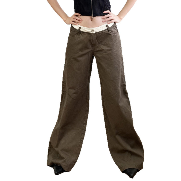 Women nan Highwaist culotte pants with wide leg and contrasting waistband detail Mune Fashion