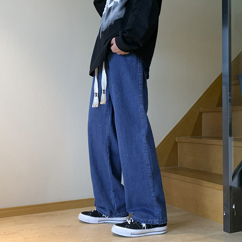 Women's Comfortable Denim Pants with Elastic Waistband Mune Fashion