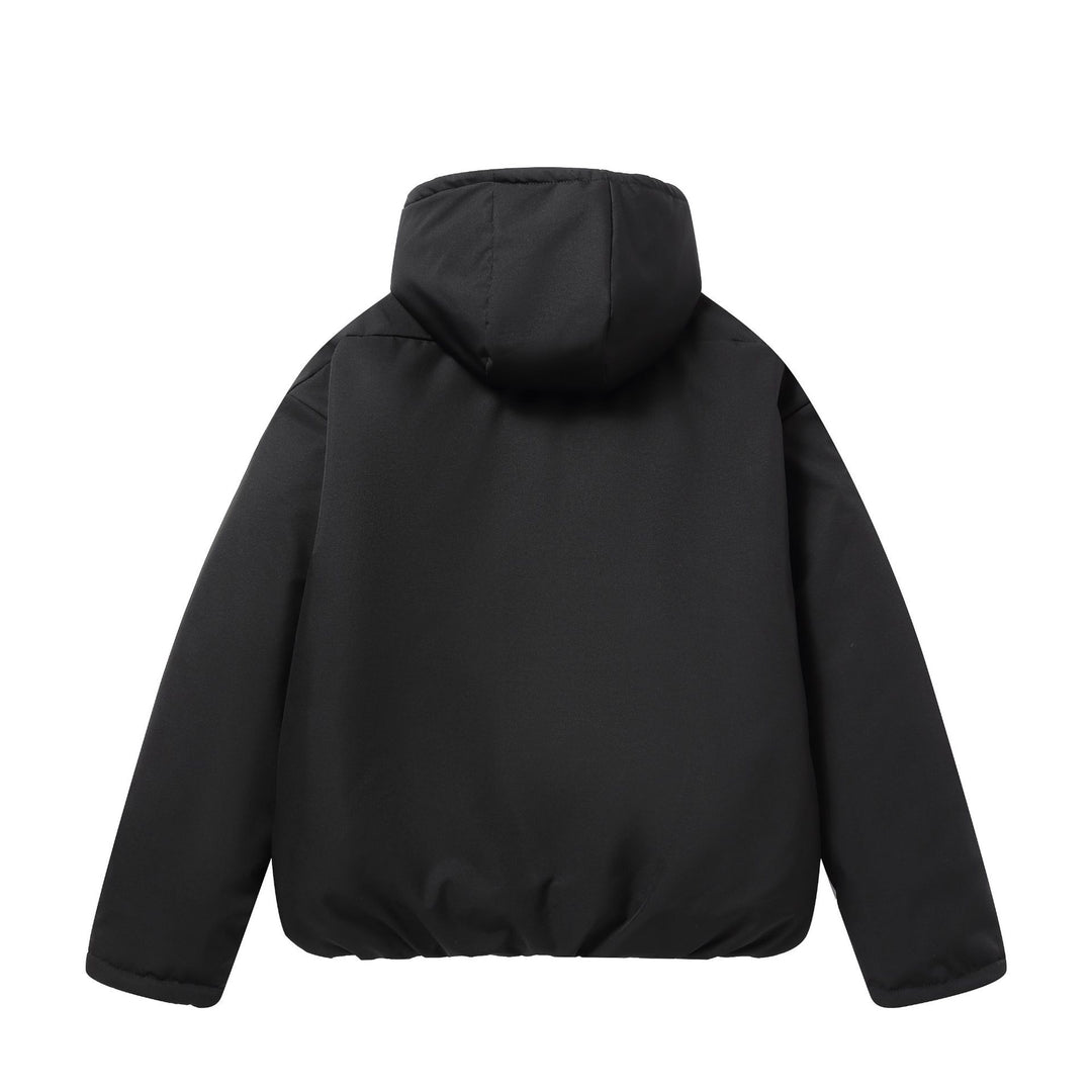 Unisex Short Boxy Weatherproof Puffer Jacket with Hood and Sealed Zippers Mune Fashion