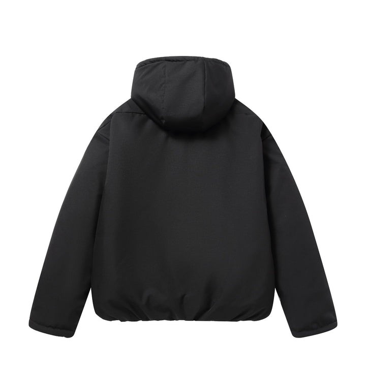 Unisex Short Boxy Weatherproof Puffer Jacket with Hood and Sealed Zippers Mune Fashion