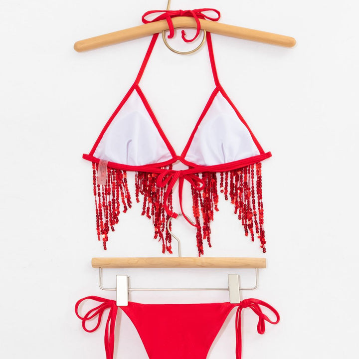 Women's bikini set with glittering sequins and playful ties Mune Fashion