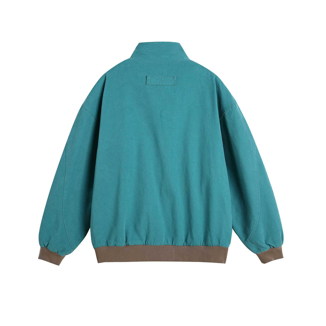 Women's short blouson with stand-up collar, ribbed cuffs and lapel pins Mune Fashion