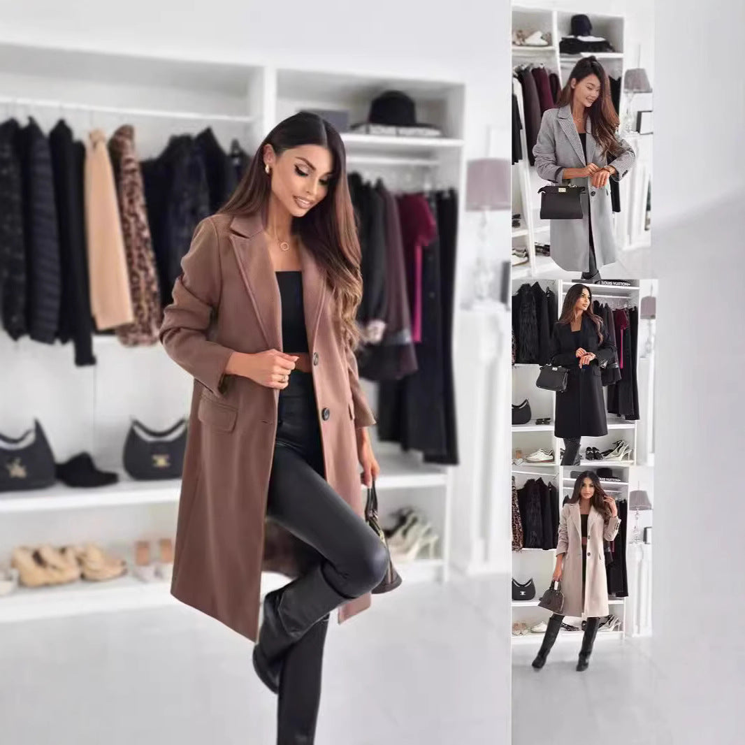Women's Long and Elegant Winter Coat with A Slim Fit Mune
