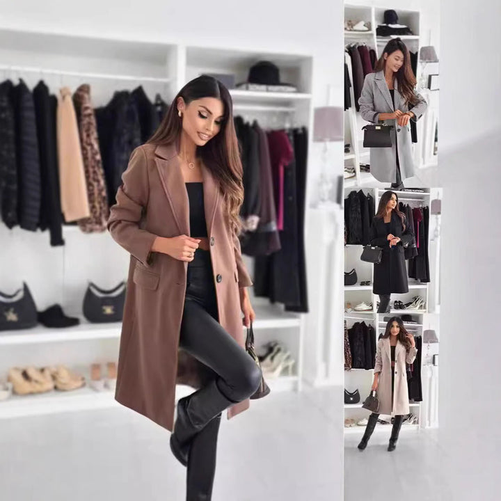 Women's Long and Elegant Winter Coat with A Slim Fit Mune