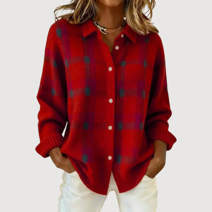 Women’s Fashion Checkered Cardigan