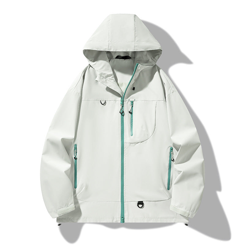 Men's nano waterproof softshell hooded jacket with welded seams, concealed chest pocket, and adjustable hem Mune Fashion