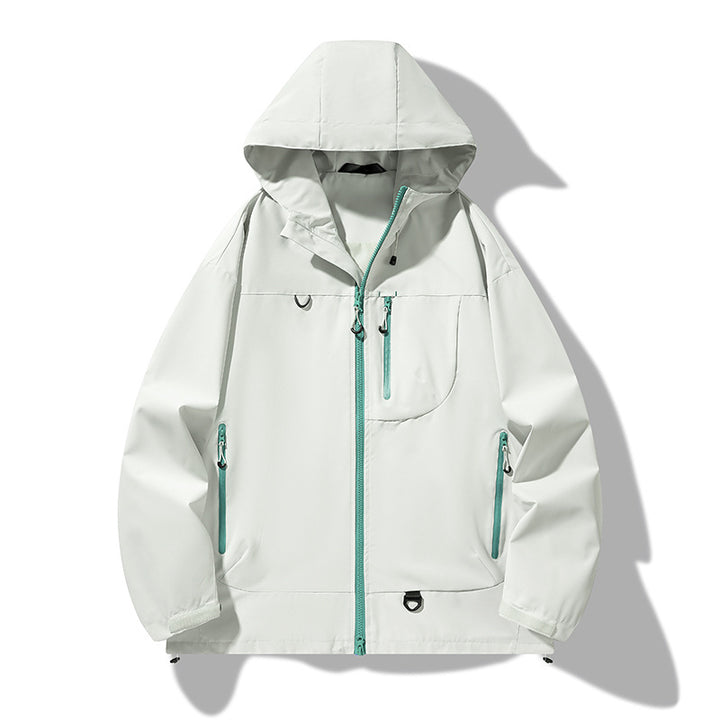 Men's nano waterproof softshell hooded jacket with welded seams, concealed chest pocket, and adjustable hem Mune Fashion