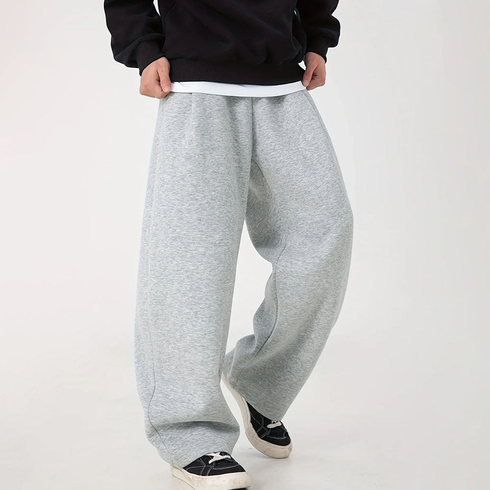 Women's Wide-Leg Relaxed Pants with High Comfort Waistband, Side Pockets and Soft Fleece Lining Mune Fashion