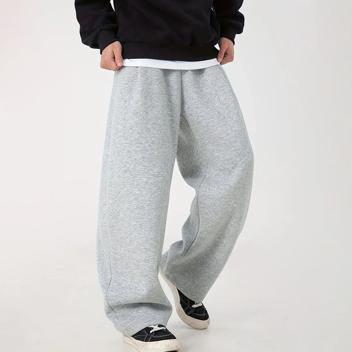 Women's Wide-Leg Relaxed Pants with High Comfort Waistband, Side Pockets and Soft Fleece Lining Mune Fashion
