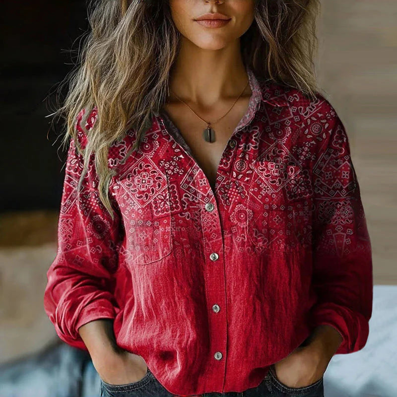 Ladies Stylish Blouse with Paisley Pattern Mune Fashion
