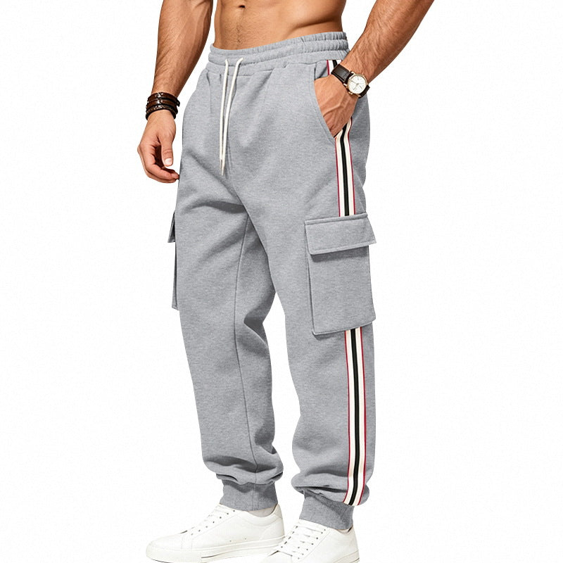 Men's cargo jogging pants with cargo pockets and side contrast stripes Mune Fashion