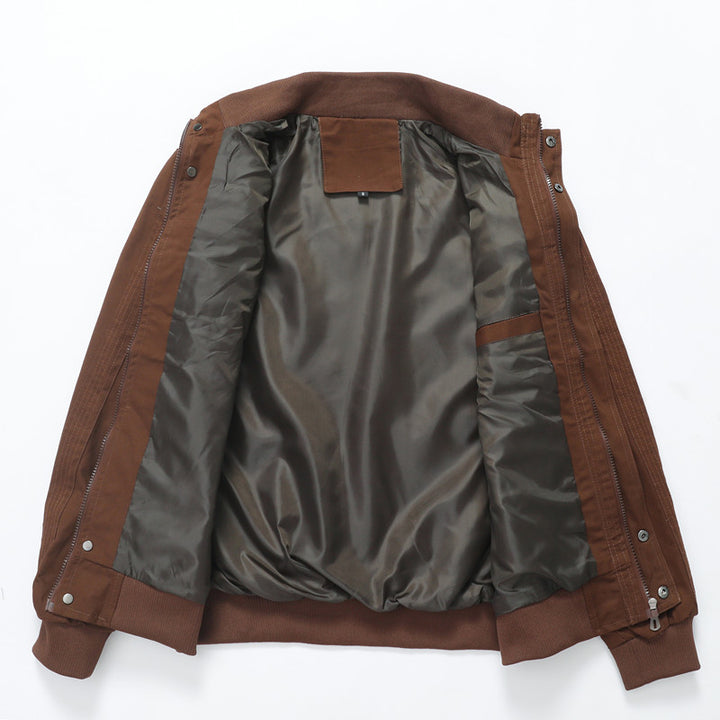 Men's Utility Field Jacket with Stand-Up Collar and Multiple Pockets Mune Fashion