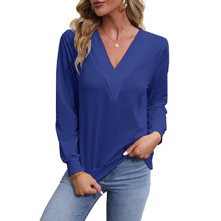 Women's V-neck long sleeve made of fine stretch viscose jersey with tailored fit Mune Fashion