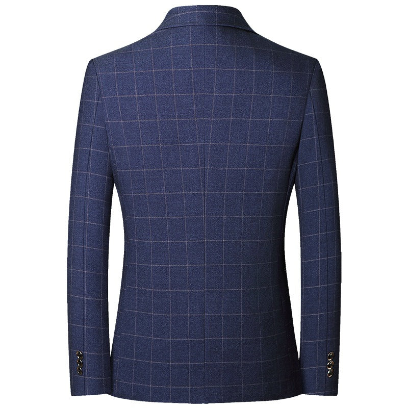 Men's Modern Slim-Fit Blazer with subtle check pattern made of lightweight blended fabric Mune Fashion Mune Fashion