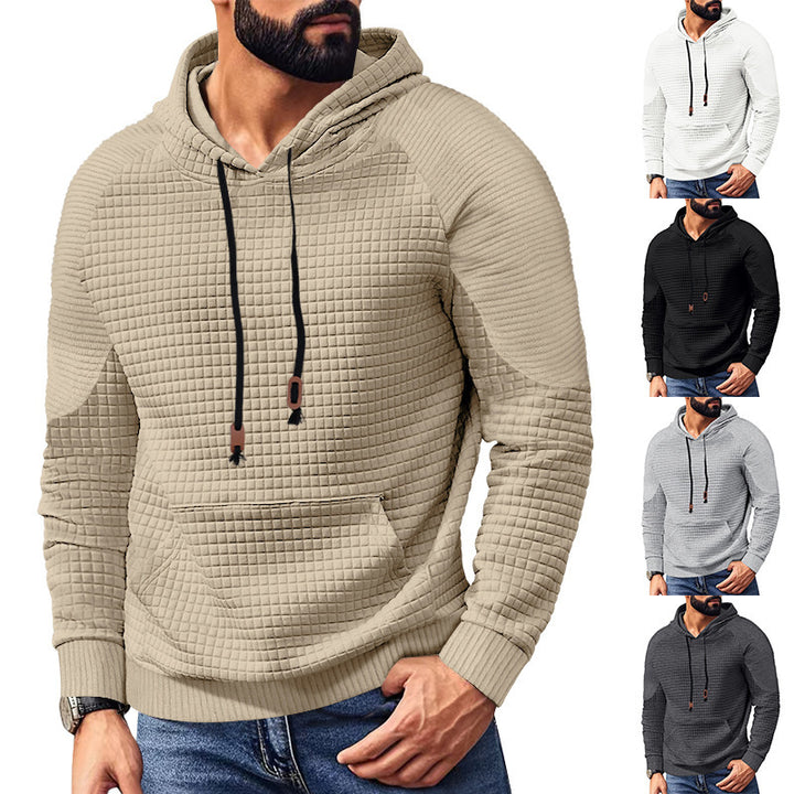 Men's quilted hoodie with square structure and kangaroo pocket Mune Fashion