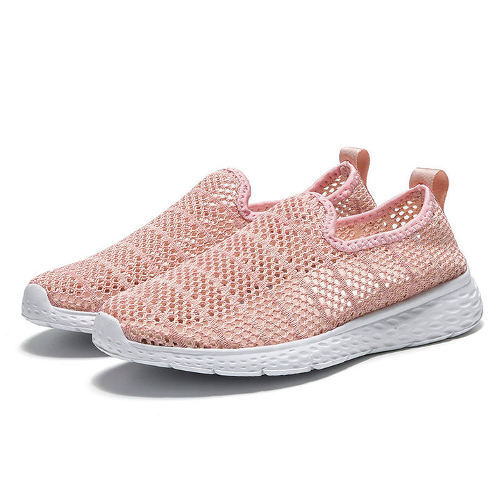 Women's lightweight knitted slippers with perforated mesh structure, padded viscoelastic comfort insole, and flexible lightweight profile sole Mune Fashion