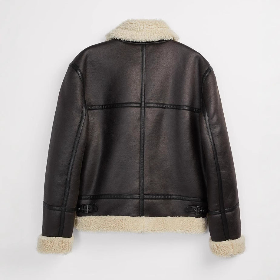 Men's Padded Aviator Style Flight Jacket with Teddy Lining Mune Fashion