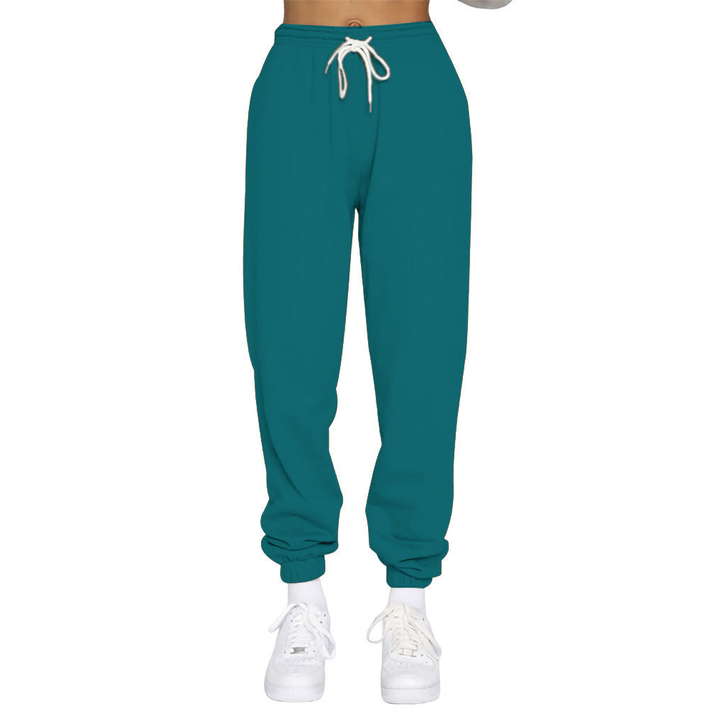 Women nan High-Waist Relax-Jogging Pants with elastic comfort waistband, drawstring and ribbed ankle cuffs Mune Fashion
