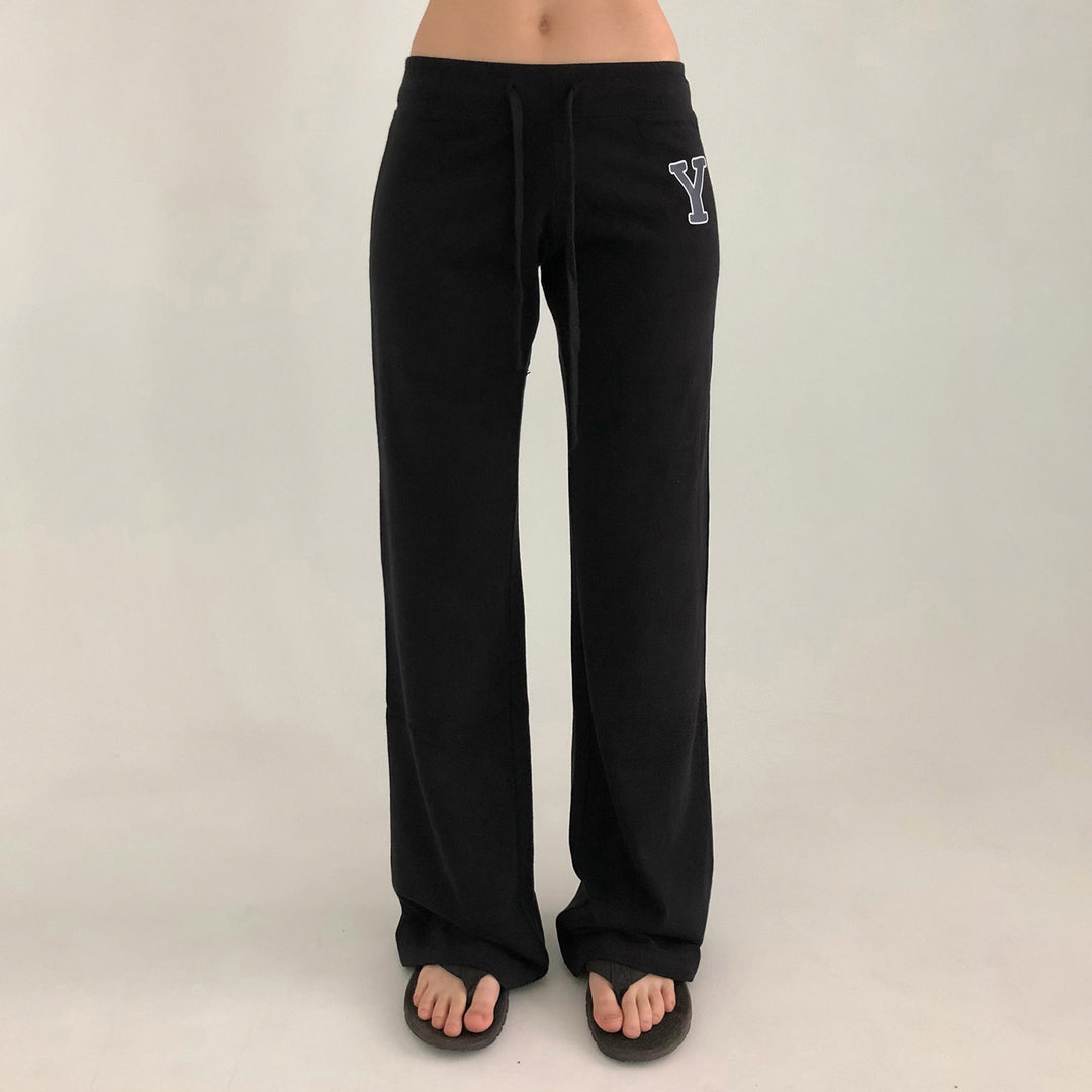 Women Soft High-Waist Lounge Pants with Wide Leg, Drawstring and Subtle Brand Embroidery Mune Fashion