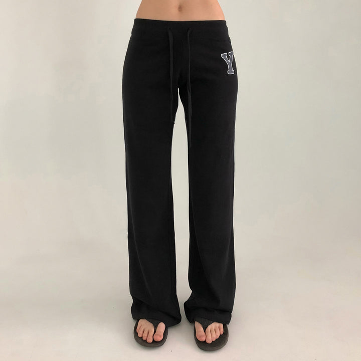 Women Soft High-Waist Lounge Pants with Wide Leg, Drawstring and Subtle Brand Embroidery Mune Fashion