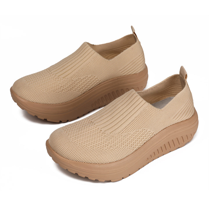 Ladies' Slip-On Knitted Shoe with Elastic Entry and Visc elastic Comfort Sole Mune Fashion