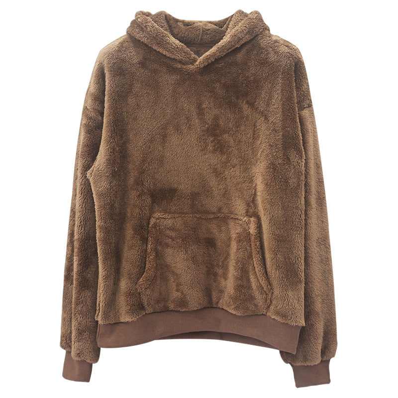Unisex nan cozy teddy fleece hoodie with oversized fit and kangaroo pocket Mune Fashion