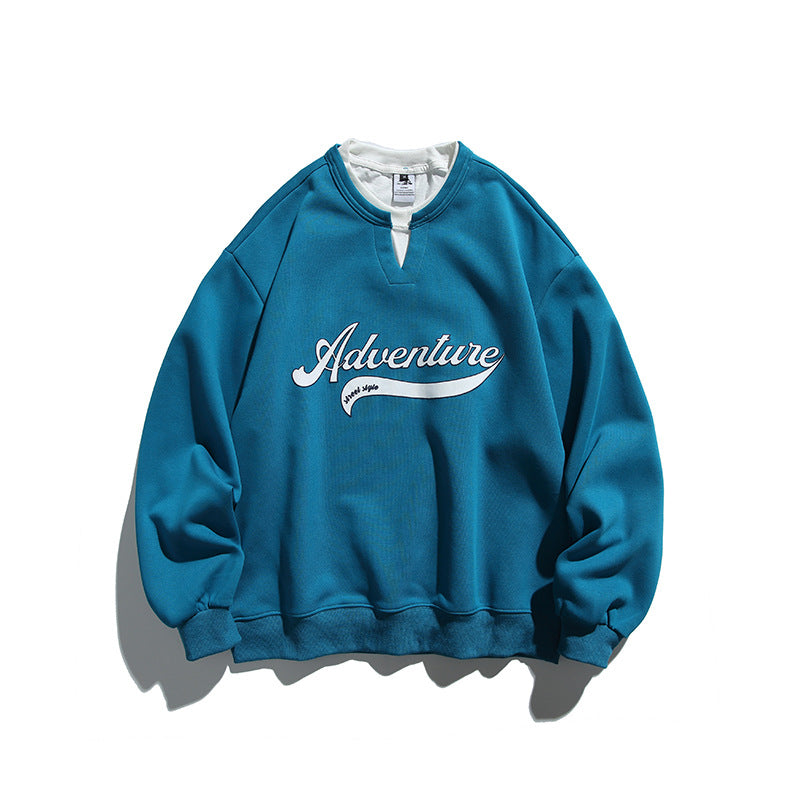 Unisex Oversize Sweatshirt with Layered Collar, Soft Fleece and Statement Print Mune Fashion