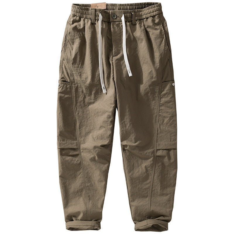 Men's utility cargo pants with drawstring waistband and side flap pockets Mune Fashion