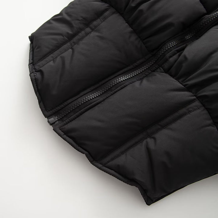 Women's short quilted jacket with a tailored corset-cut silhouette and high stand-up collar Mune Fashion