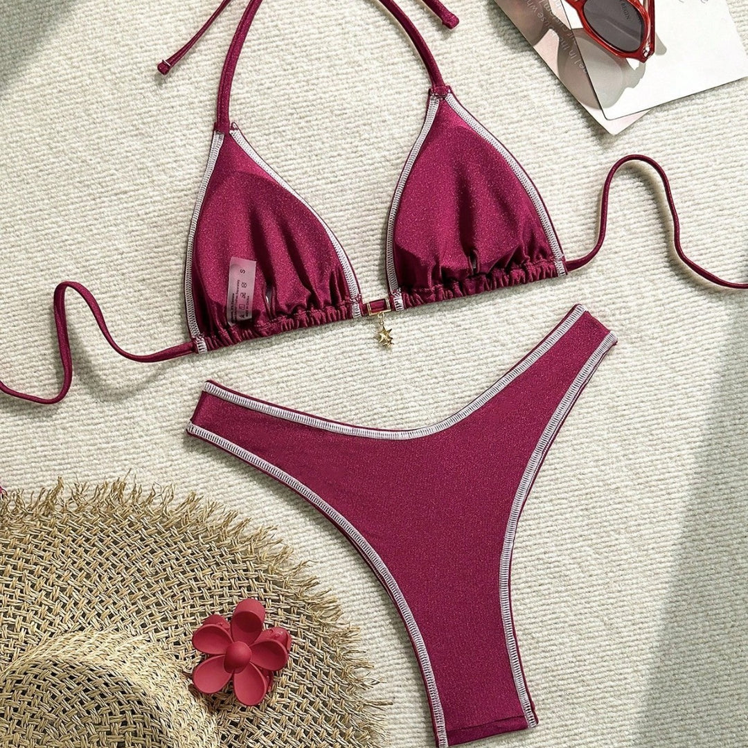 Ladies Triangle Bikini with fine contrast seams Mune Fashion