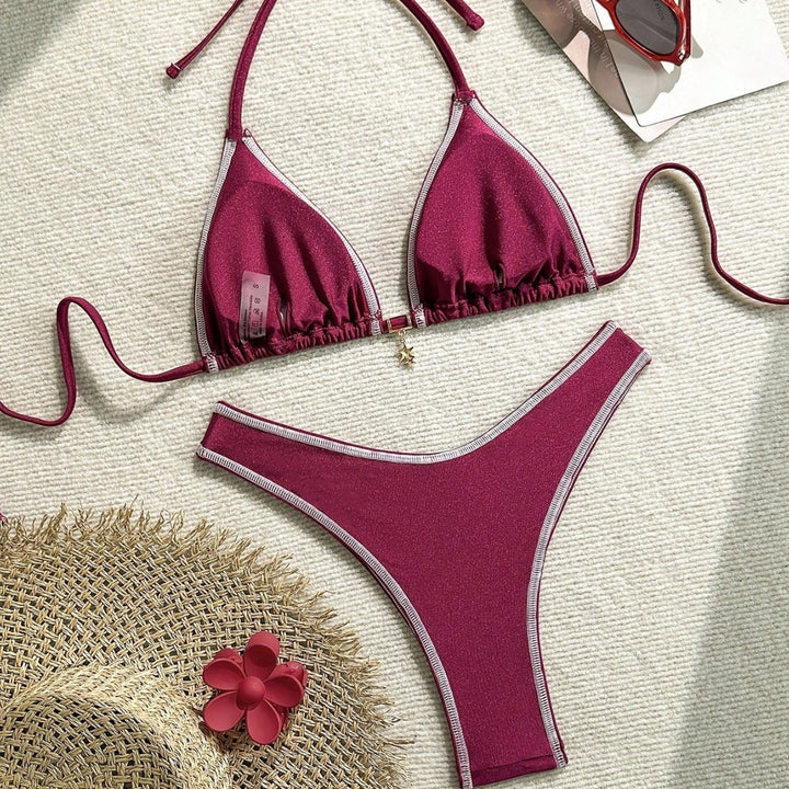 Ladies Triangle Bikini with fine contrast seams Mune Fashion
