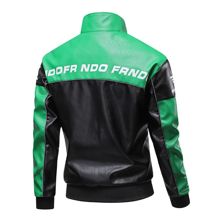 Men's Sporty Synthetic Leather Jacket Mune Fashion