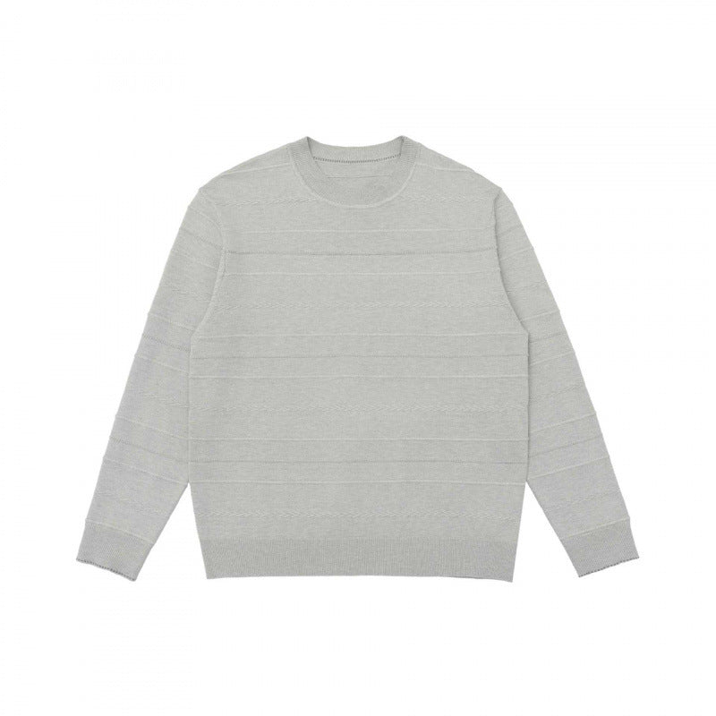 Unisex fine knit pullover with fine structured stripes, round neck and slightly oversized cut Mune Fashion