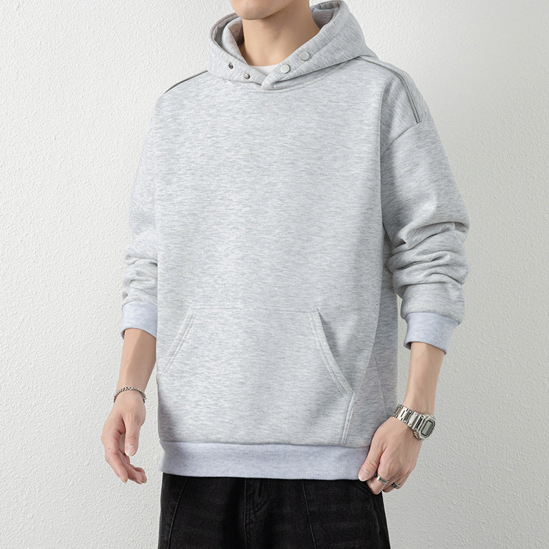 Men's Oversize Hoodie with Kangaroo Pocket & Snap Neck Mune Fashion