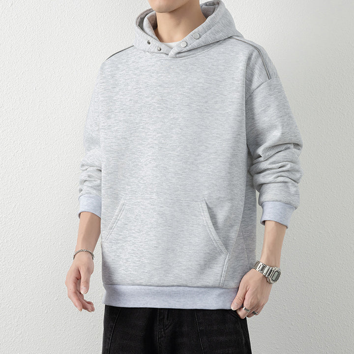 Men's Oversize Hoodie with Kangaroo Pocket & Snap Neck Mune Fashion