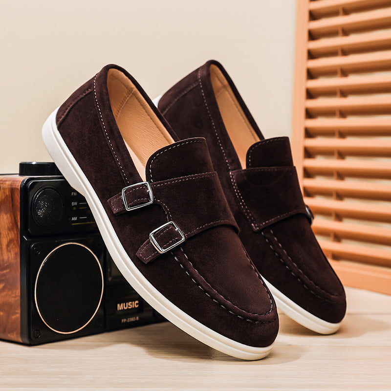 Men's moccasins with fashionable buckles Mune Fashion