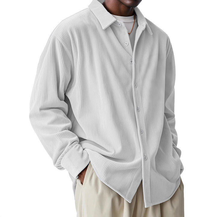 Men's oversized cord shirt with fine ribbed texture and relaxed fit Mune Fashion