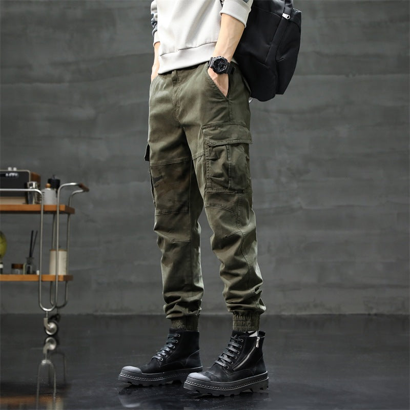 Men's Cargo Jogging Pants with Camouflage Knee Insert & Elastic Cuffs Mune Fashion