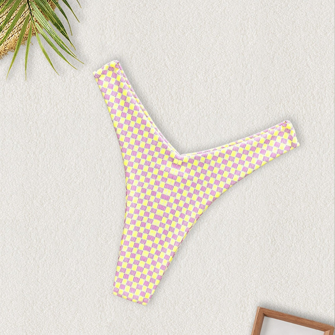 Women's Triangle Bikini with Colorful Patchwork Pattern Mune Fashion